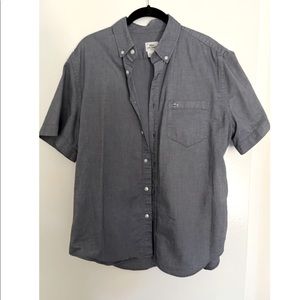 Lacoste short sleeve button down denim shirt size 42 L